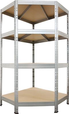 AR Shelving rek Corner Rivet, ft 180 x 90 x 90 x 45 cm, 4 legborden uit HDF, gegalvaniseerd AR Shelving rek Corner Rivet, ft 180 x 90 x 90 x 45 cm, 4 legborden uit HDF, gegalvaniseerd