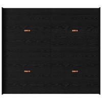 Opbergbedframe met lade Zwart eiken 180 x 200 cm Bewerkt hout - thumbnail