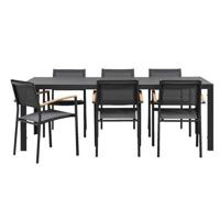 Le Sud tuinset stapelstoel Loire Savoie - grijs - 7-delig - thumbnail