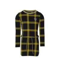 Quapi Girls geruite jurk Fanne zwart/geel - thumbnail