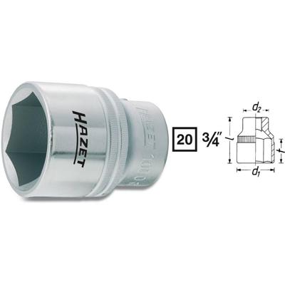 HAZET Dopsleutel 1000-41 · 3/4 inch (20 mm) vierkant hol · Buiten-zeskant-profiel · SW 41 mm HAZET Dopsleutel 1000-41 · 3/4 inch (20 mm) vierkant hol · Buiten-zeskant-profiel · SW 41 mm