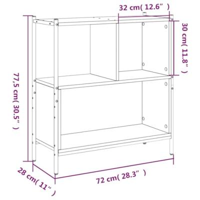 Boekenkast 72x28x77,5 cm bewerkt hout zwart