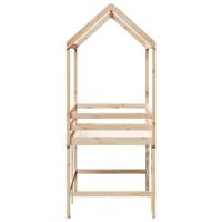 Halfhoogslaper met ladder en bedhuis grenenhout 90x200 cm - thumbnail