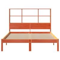 Bed met boekenkast zonder matras grenenhout wasbruin 135x190 cm - thumbnail