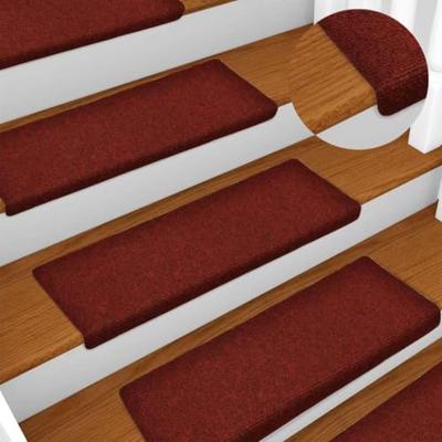 VidaXL Trapmatten zelfklevend 15 stuks 65x21x4 cm bordeaux rood rechthoekige rand VidaXL Trapmatten zelfklevend 15 stuks 65x21x4 cm bordeaux rood rechthoekige rand