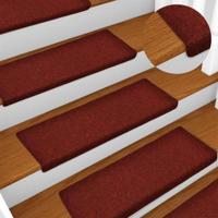 VidaXL Trapmatten 15 st 65x21x4 cm naaldvilt rood - thumbnail