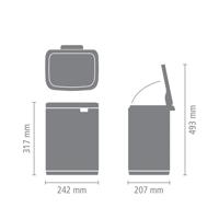 Brabantia Bo Afvalemmer 7 liter - Matt Steel Fingerprint Proof - thumbnail