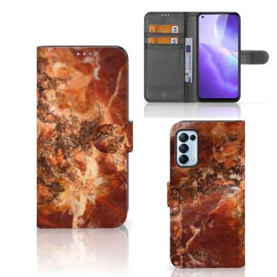 OPPO Find X3 Lite | Bookcase | Marmer Bruin OPPO Find X3 Lite | Bookcase | Marmer Bruin