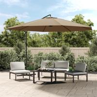VidaXL Zweefparasol met aluminium paal 350 cm taupe - thumbnail
