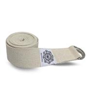 Katoenen Yoga Riem Wit met D-Ring - 248 cm - thumbnail