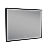 Avi spiegel rechthoek met LED, dimbaar en spiegelverwarming 80 x 60 cm mat zwart - thumbnail