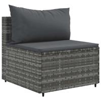 6-delige Loungeset met kussens poly rattan grijs - thumbnail