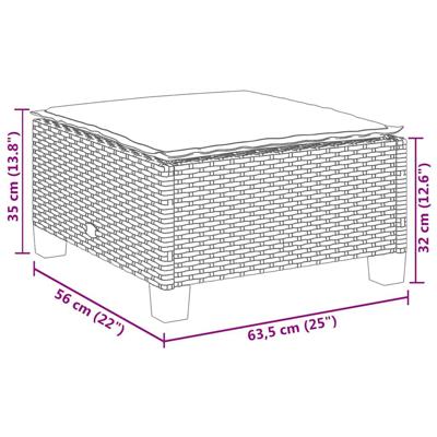 8-delige Loungeset met kussens poly rattan beige - thumbnail
