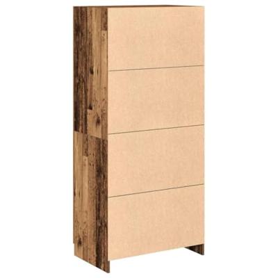 Kledingkast 80x52x180 cm bewerkt hout oud houtkleurig