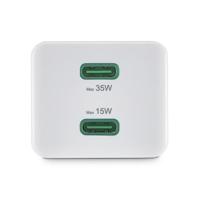 Hama Snellader 2x USB-C PD/Qualcomm® Mini-oplader 35 W Wit - thumbnail