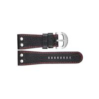 TW Steel horlogeband TWB81L Leder Zwart 30mm + rood stiksel - thumbnail