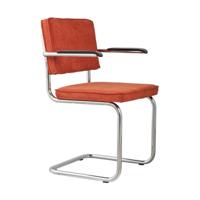 Zuiver Eetkamerstoel 'Ridge' Ribstof, kleur Oranje - thumbnail