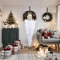 VidaXL Kunstkerstboom met standaard omgekeerd 150 cm wit - thumbnail