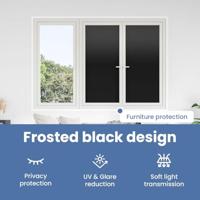 VidaXL Raamfolies 3 st statisch mat pvc zwart - thumbnail