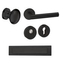 Hardbrass Voordeurset Attival rond SKG3 met kerntrekbeveiliging - zwart - thumbnail