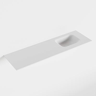 MONDIAZ LEX Talc solid surface inleg wastafel voor toiletmeubel 100cm. Positie wasbak rechts