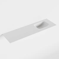 MONDIAZ LEX Talc solid surface inleg wastafel voor toiletmeubel 100cm. Positie wasbak rechts - thumbnail