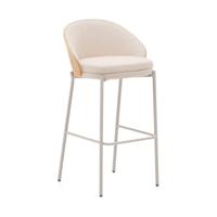 Kave Home Barkruk 'Eamy' Essenhout, kleur Beige (zithoogte 77cm) - thumbnail