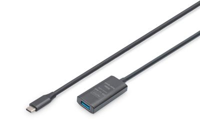 Digitus DA-73110 USB-kabel USB 3.2 Gen1, USB 3.2 Gen1, USB 3.0 USB-C, USB-C stekker, USB-A bus 5.00 m Zwart Actief met signaalversterking, Stekker past op Digitus DA-73110 USB-kabel USB 3.2 Gen1, USB 3.2 Gen1, USB 3.0 USB-C, USB-C stekker, USB-A bus 5.00 m Zwart Actief met signaalversterking, Stekker past op