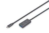 Digitus DA-73110 USB-kabel USB 3.2 Gen1, USB 3.2 Gen1, USB 3.0 USB-C, USB-C stekker, USB-A bus 5.00 m Zwart Actief met signaalversterking, Stekker past op - thumbnail