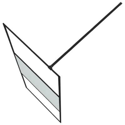 VidaXL Inloopdouchewand 80x195 cm halfmat esg-glas zwart