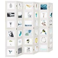 Kamerscherm met 6 panelen massief paulowniahout wit - thumbnail