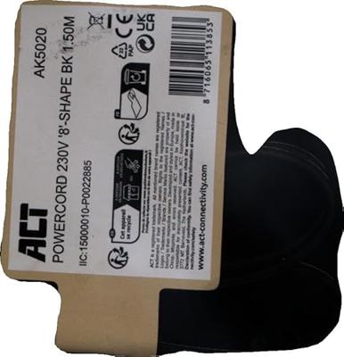 ACT AK5020 230V Stroomkabel Euro/C7 Female Zwart - 1,5 meter