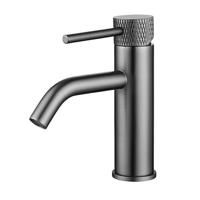 Wiesbaden Ribbd wastafelmengkraan gunmetal - thumbnail