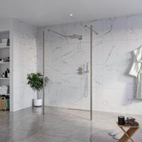 Fortifura Galeria Vrijstaande Inloopdouche - 120x200cm - Helder - antikalk - 8mm veiligheidsglas - 2 zijwanden 40cm - wandsteunen en hoekprofielen - Geborsteld Gunmetal PVD SW927771 2x/SW797917/SW797911 2x/SW798732 2x - thumbnail