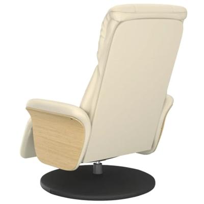 Fauteuil verstelbaar met voetensteun kunstleer crmekleurig