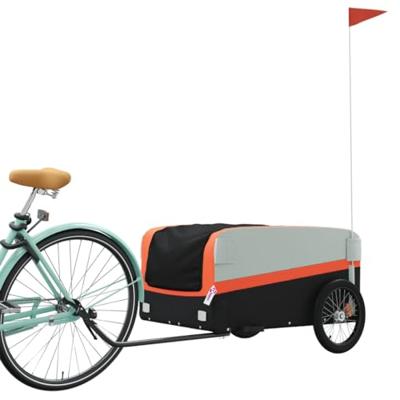 Fietstrailer 45 kg ijzer zwart en oranje Fietstrailer 45 kg ijzer zwart en oranje