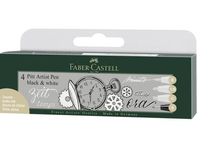 Faber Castell fc-167151 tekenstift faber-castell set pitt artist pen zwart en wit