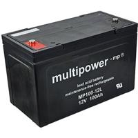 multipower PB-12-100 Loodaccu 12 V 100 Ah Loodvlies (AGM) (b x h x d) 338 x 217 x 170 mm M6-schroefaansluiting Onderhoudsvrij, Geringe zelfontlading - thumbnail