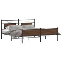 Bedframe zonder matras metaal bruin eikenkleurig 160x200 cm - thumbnail
