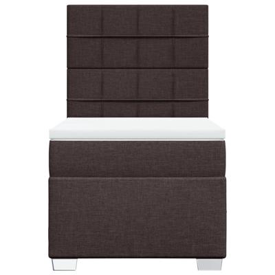 Boxspring met matras stof donkerbruin 90x200 cm