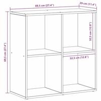 Boekenkast Zwart eiken 69.5 x 29 x 69.5 cm Bewerkt hout - thumbnail