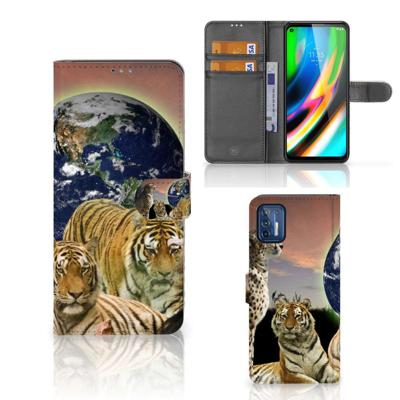 Motorola Moto G9 Plus | Telefoonhoesje | Met pasjeshouder | Roofdieren