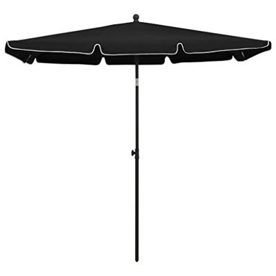 VidaXL Parasol met paal 210x140 cm zwart
