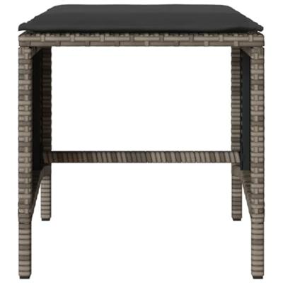 4-delige Loungeset met kussens poly rattan grijs