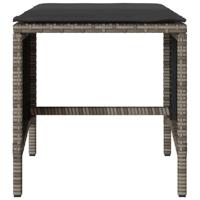 4-delige Loungeset met kussens poly rattan grijs - thumbnail