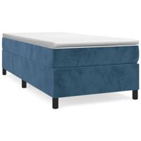 Boxspring met matras fluweel donkerblauw 90x200 cm - thumbnail
