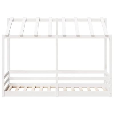 Kinderbed met bedhuis 90x190 cm massief grenenhout wit