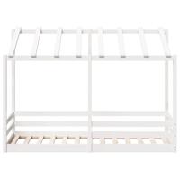 Kinderbed met bedhuis 75x190 cm massief grenenhout wit - thumbnail