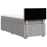 Boxspring met matras stof lichtgrijs 90x200 cm - thumbnail