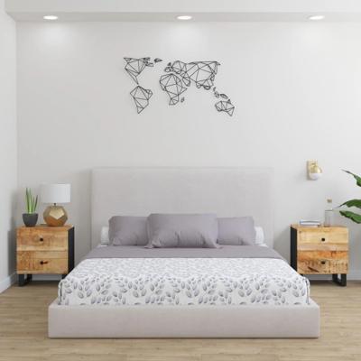 Nachtkastjes 2 st 40x33x46 cm massief mangohout Nachtkastjes 2 st 40x33x46 cm massief mangohout